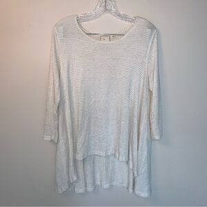 Anthropologie Postmark White Striped Top M